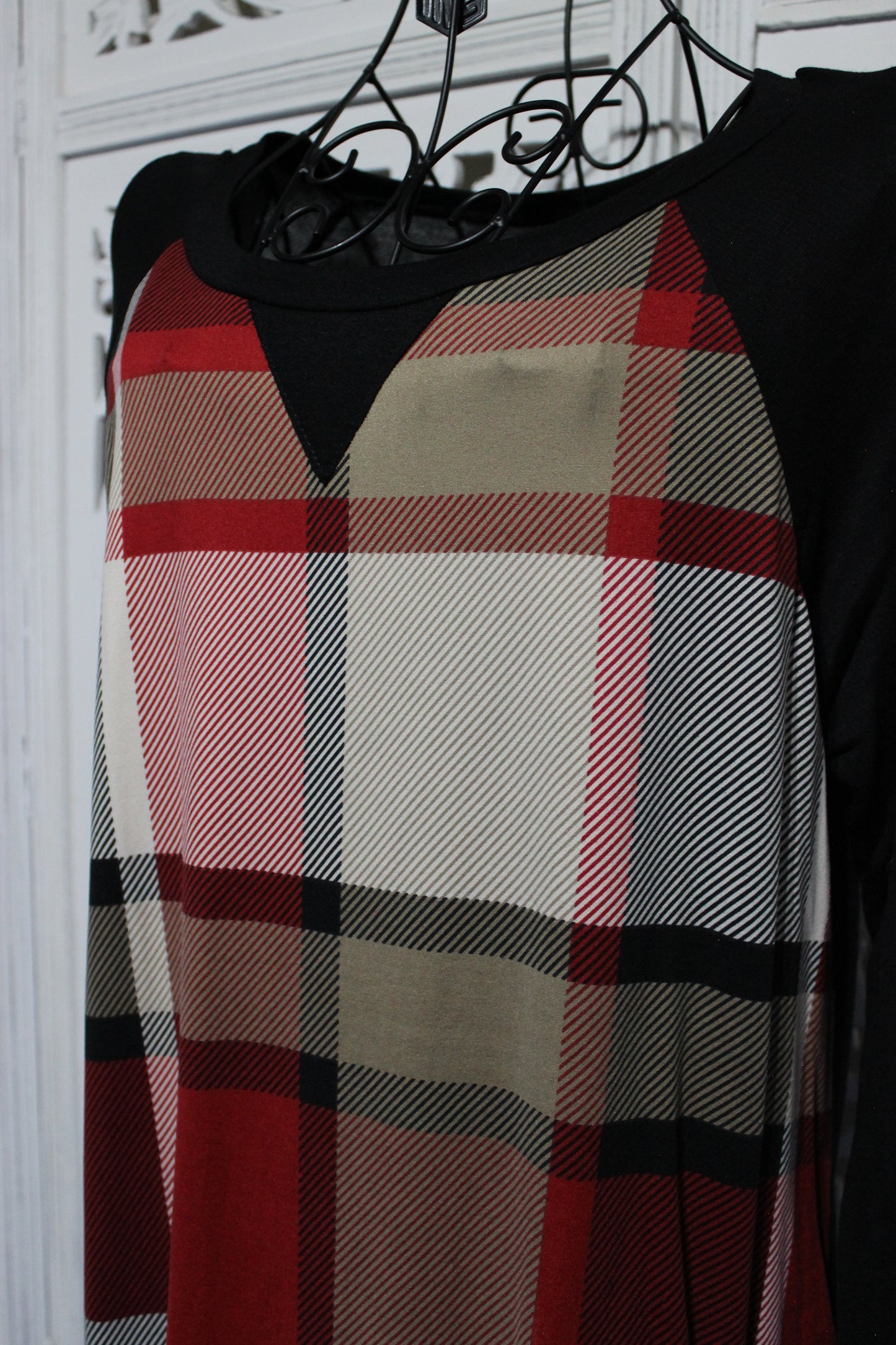 Long Sleeve Plaid Tunic Top