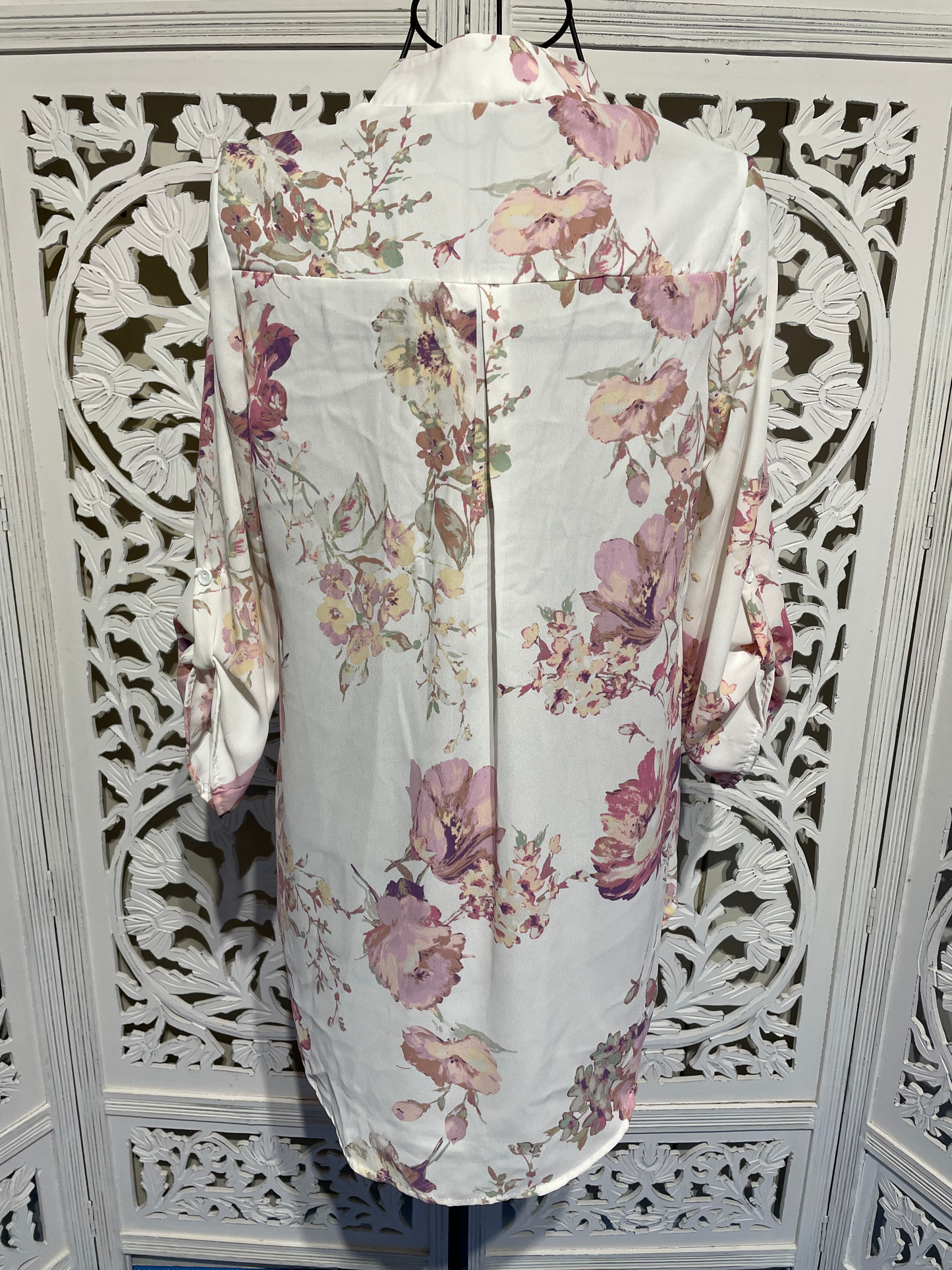 V Neck Floral Print Detail Top