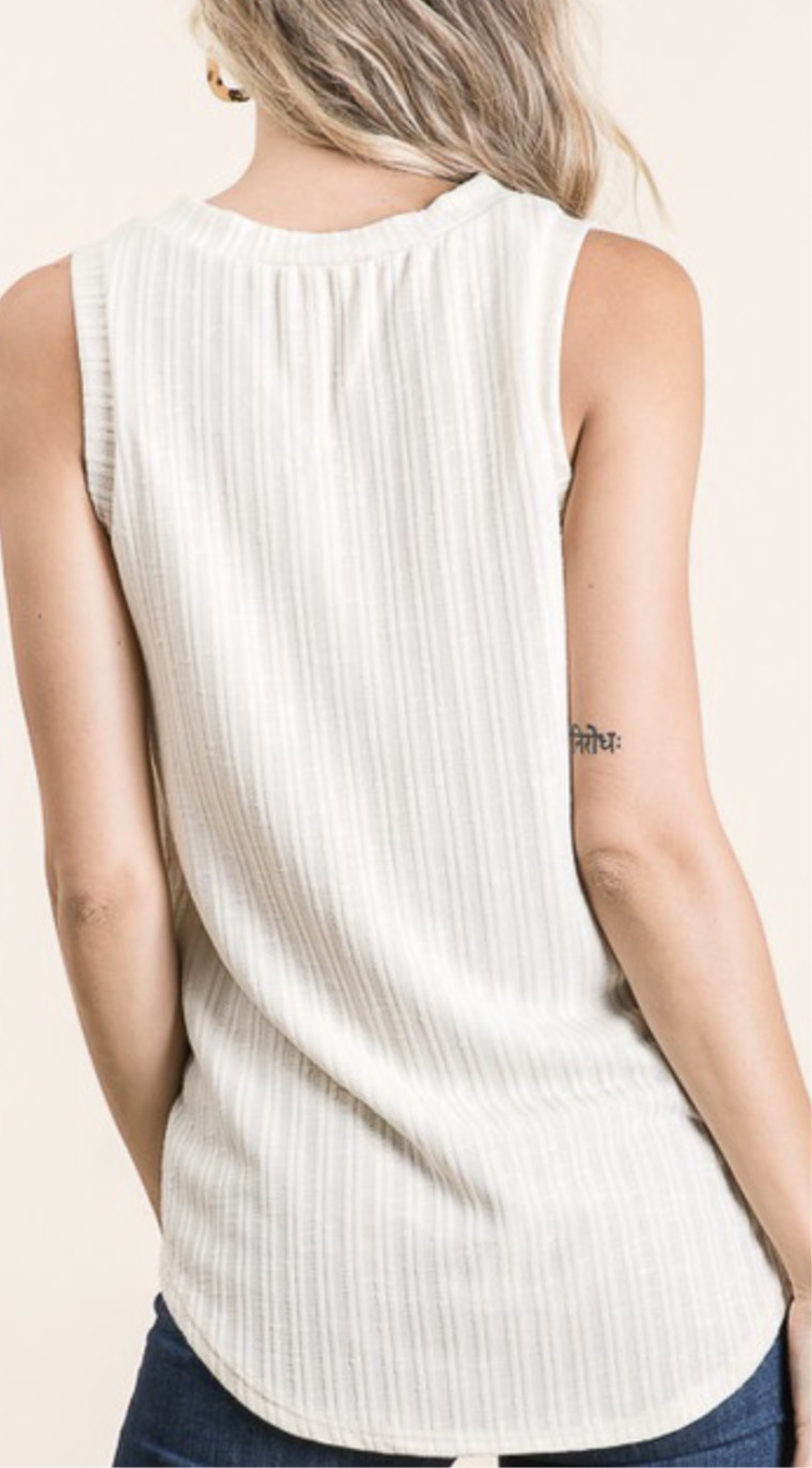 Faux Button Tank Top