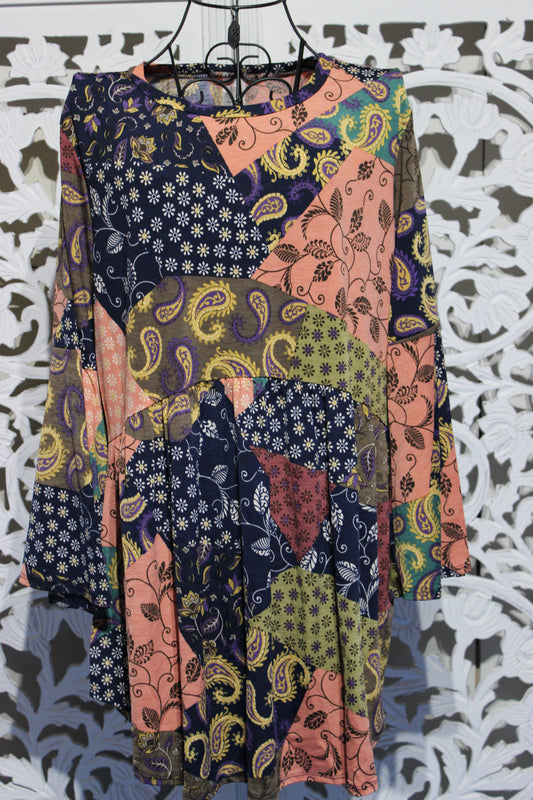 Plus Sized Printed Babydoll Top