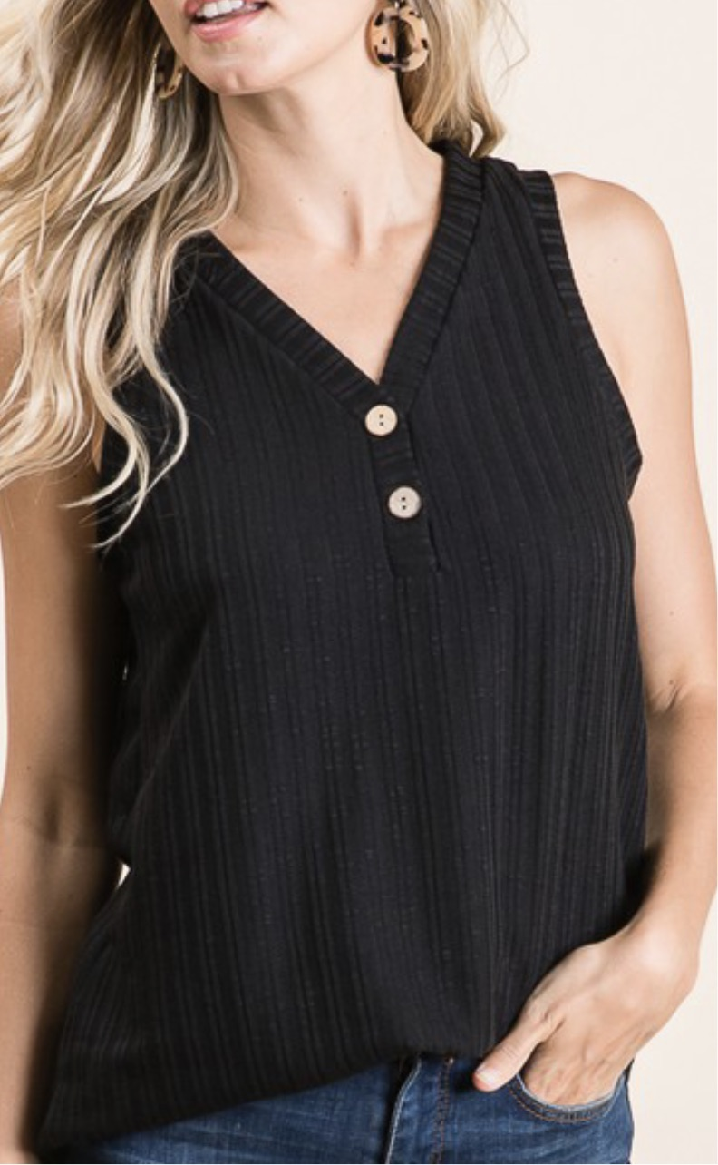 Faux Button Tank Top