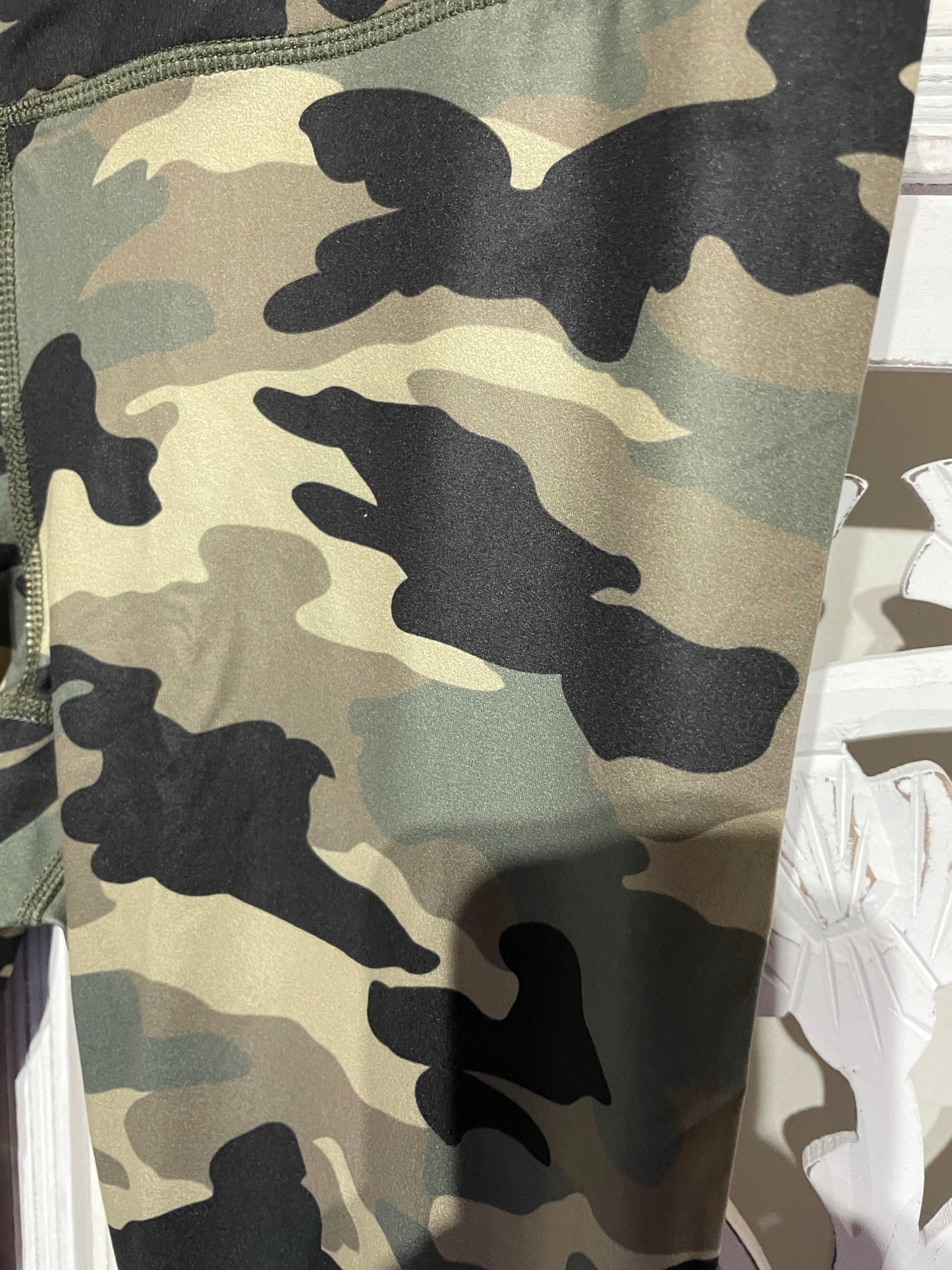 Plus Size Camouflage Olive Print Leggings