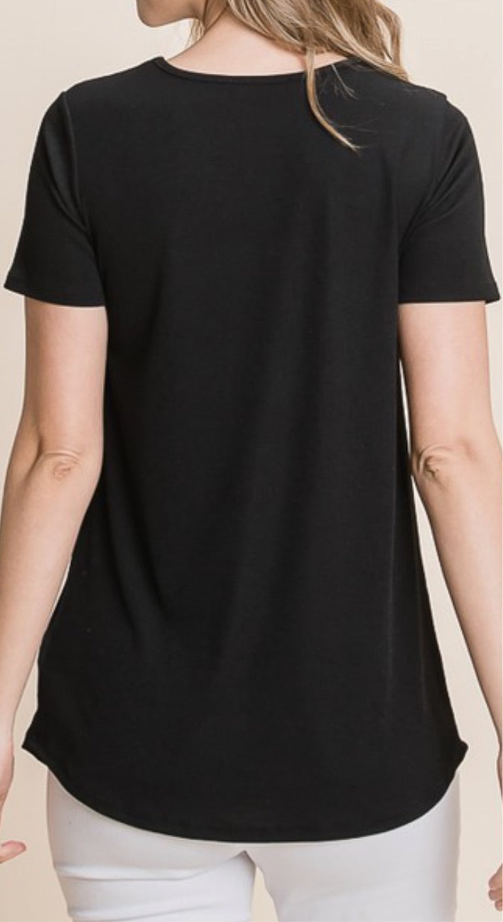 Ribbed Keyhole Top