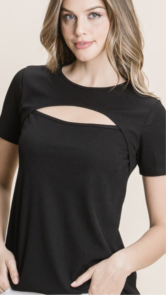 Ribbed Keyhole Top